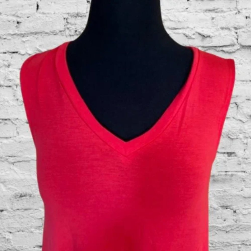 Red Tank Top Dress with Pockets T1481 NWT Boutique - Picture 5 of 13